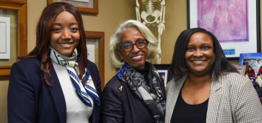 Amariah Sledge, Dr. Barbara Ross-Lee and Dahila Pettie
