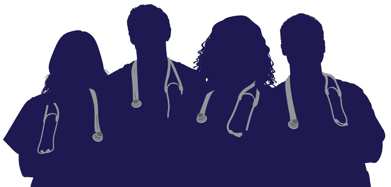 Four doctors silhouetted