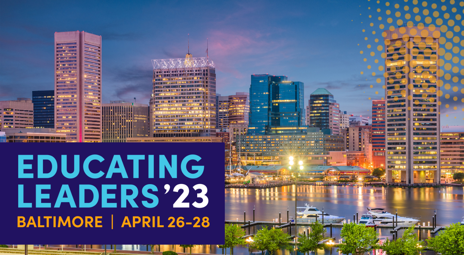 EL23 graphic with Baltimore waterfront view