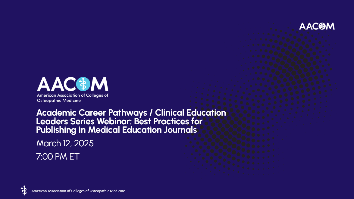 Thumbnail of Best Practices Publishing in MedEd Journals Webinar