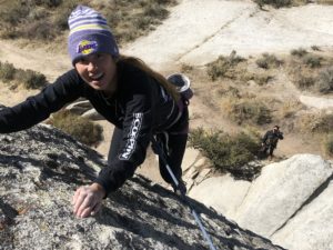 Vivi rock climbing
