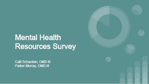 Mental Health Resources Survey, Calli Schardein , OMS III and Parker Murray, OMS III