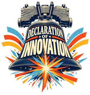 Liberty Bell with words Declaration of Innovation