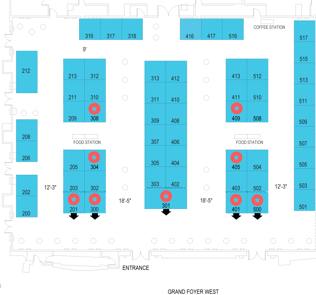 Educating Leaders 2023 Exhibit Hall booth layout