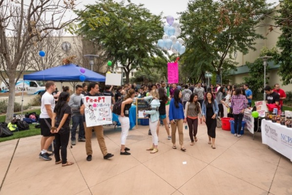 Outdoor student fair at WesternU-COMP