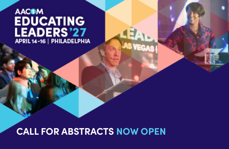Graphic promoting Educating Leaders 2027 call for abstracts