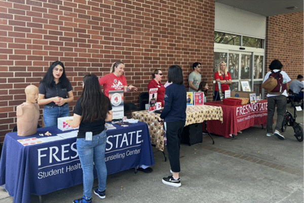 OPC joins Miranda Rogers, an Alcohol and Other Drug Prevention and Recovery Specialist, at Fresno State University to distribute harm reduction resources and provide education on overdose response.