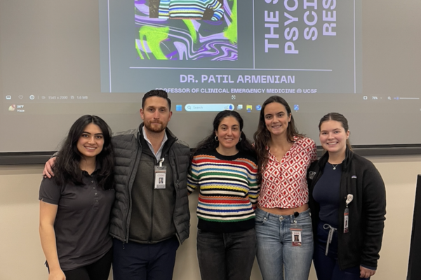 OPC hosted UCSF emergency medicine physician, toxicologist and psychedelic science expert. From left to right: Negin Fadaee, Dr.Ibarra, Dr. Patil Armenian, Aicha Naouai and Mariya Leshchuk.