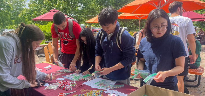 Students pack care kits