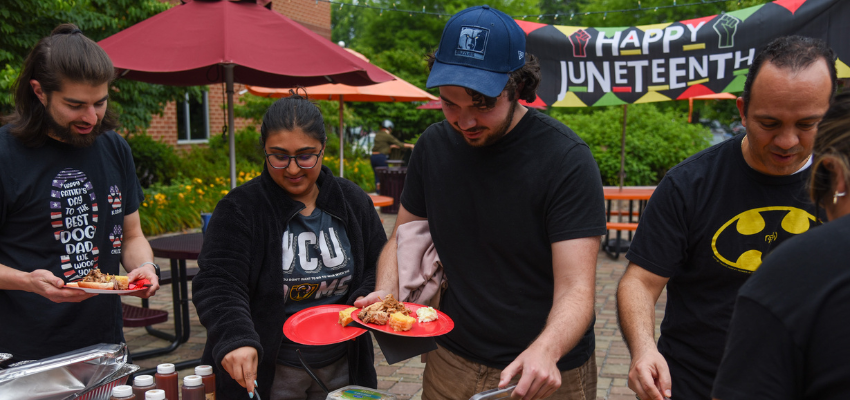VCOM-Virginia students at a Juneteenth barbecue.