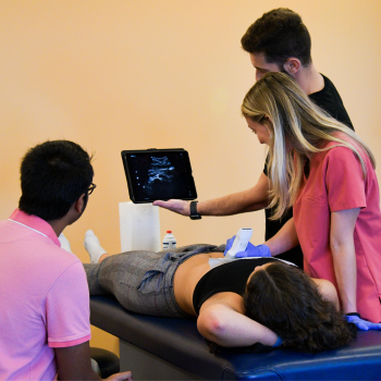 Students learn about sonography