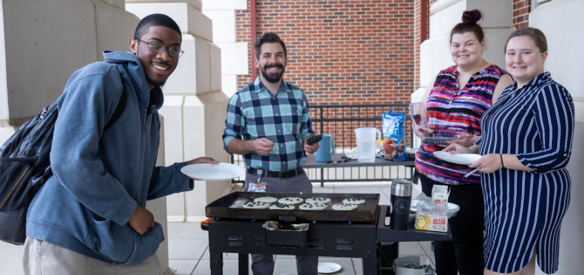Pancakes being prepared outside