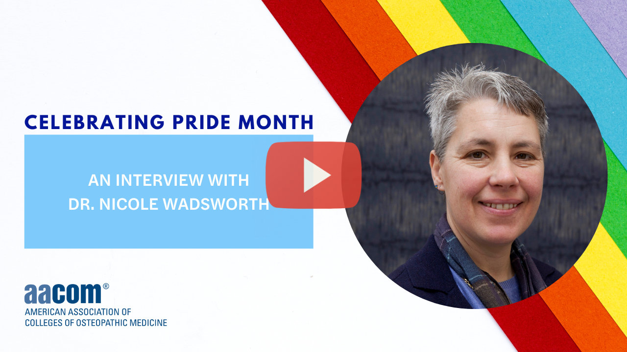 Dr. Wadsworth with rainbow colors behind