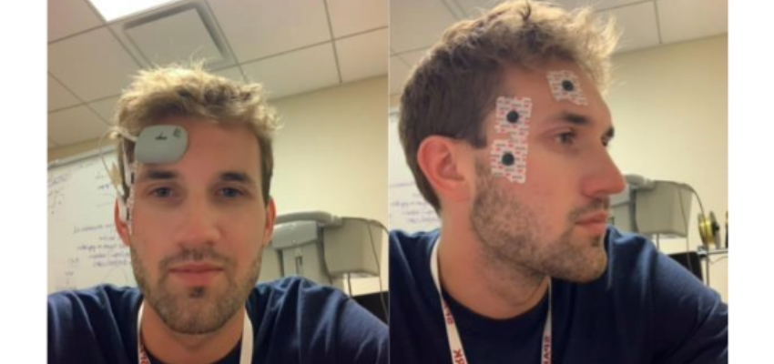 Keating with ENG monitor attached to his forehead