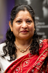 Dr. Zaveri wearing a sari