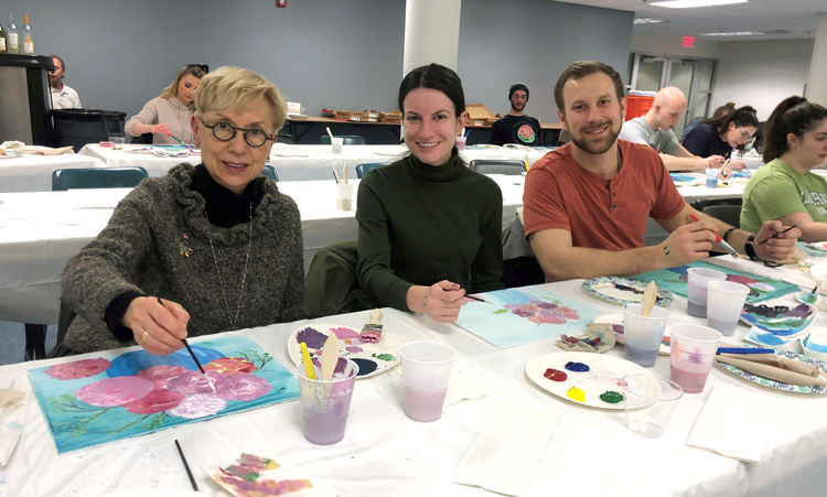 Students, faculty & staff paint at CCOM's Arts in Medicine club