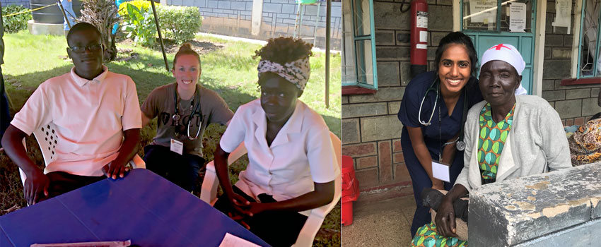 photo collage of KCU students in Kenya