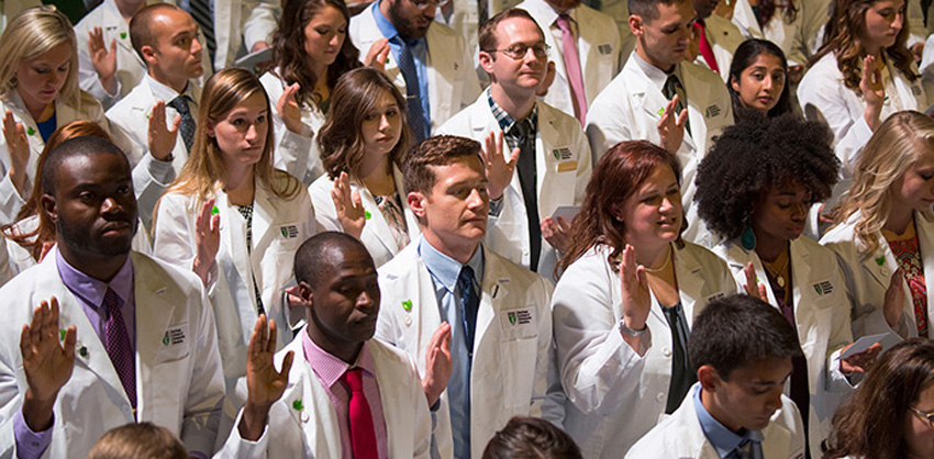 Members of the OU-HCOM class of 2021 at their convocation.
