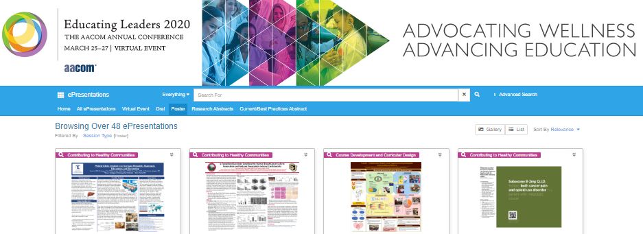 2020 ePosters page on AACOM website