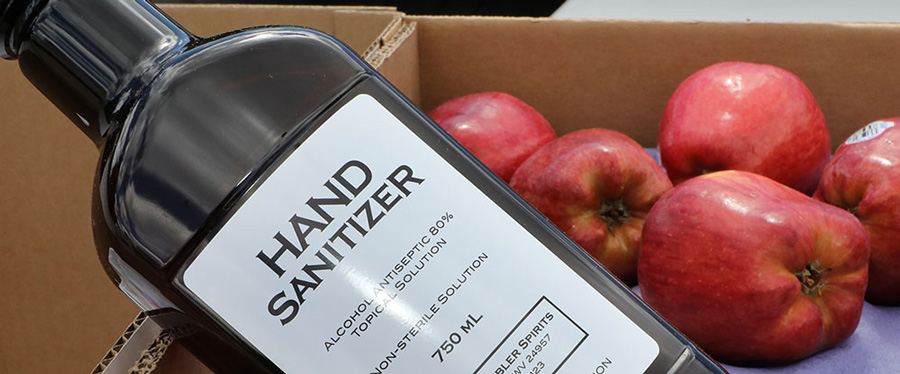 WVSOM COVID-19 Trucker package WVSOM COVID-19 trucker package with apples and hand sanitizer
