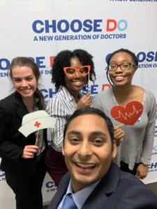Four med students pose for a selfie