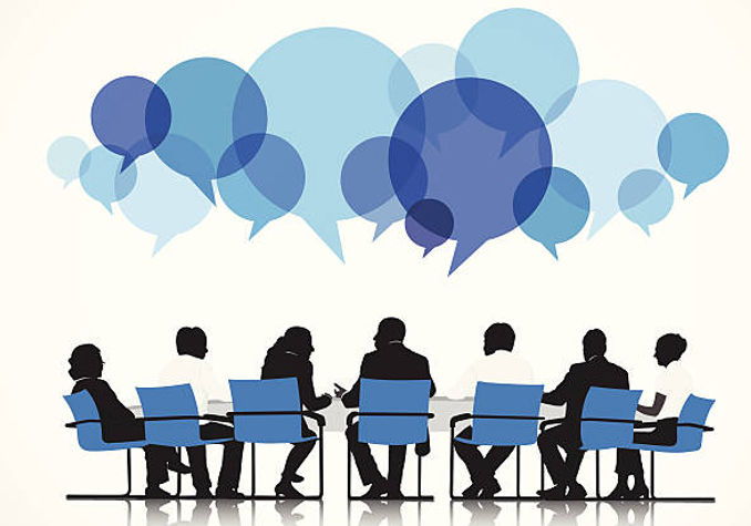 OHPF Home hero image Drawing of people around a meeting table
