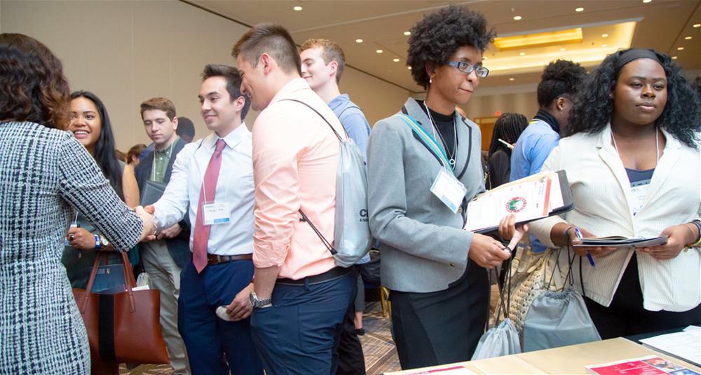2019-choose-do-recruitment-fair Students at a recruitment fair