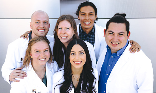 group of smiling medical students